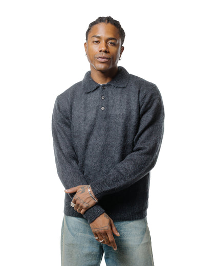 Batoner Pure Mohair Polo Charcoal Blue