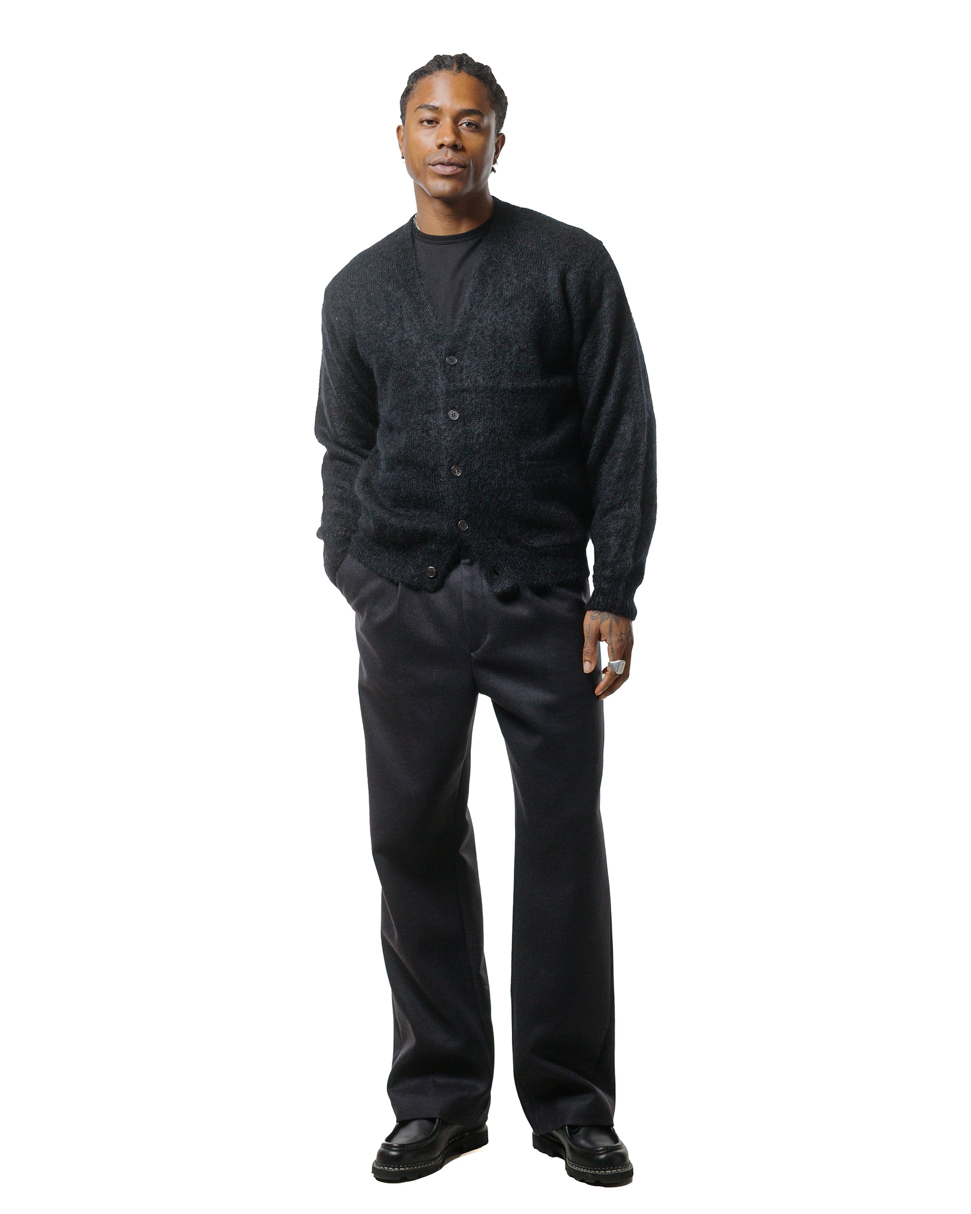Batoner Pure Mohair V Cardigan Black