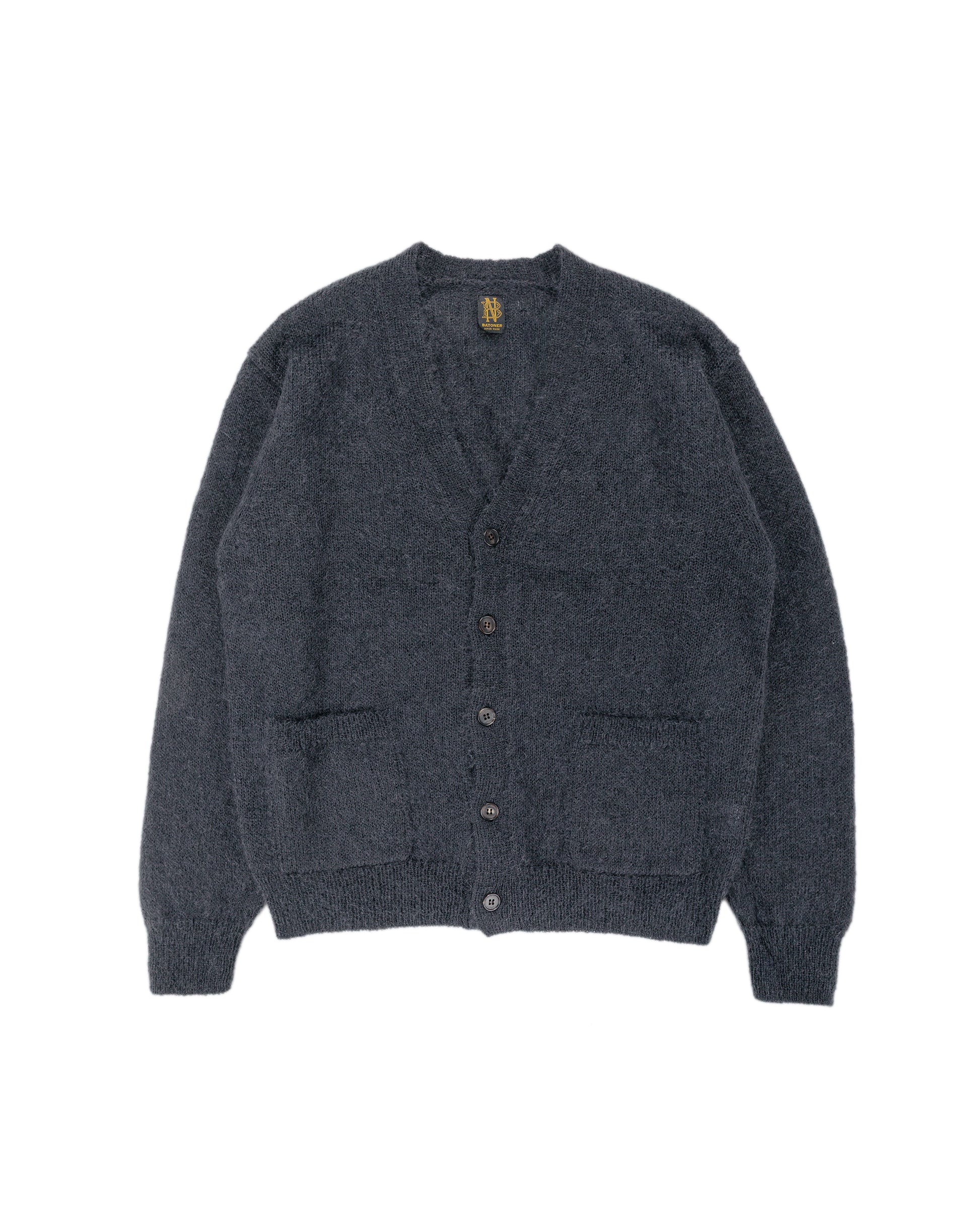 Batoner Pure Mohair V Cardigan Charcoal Blue