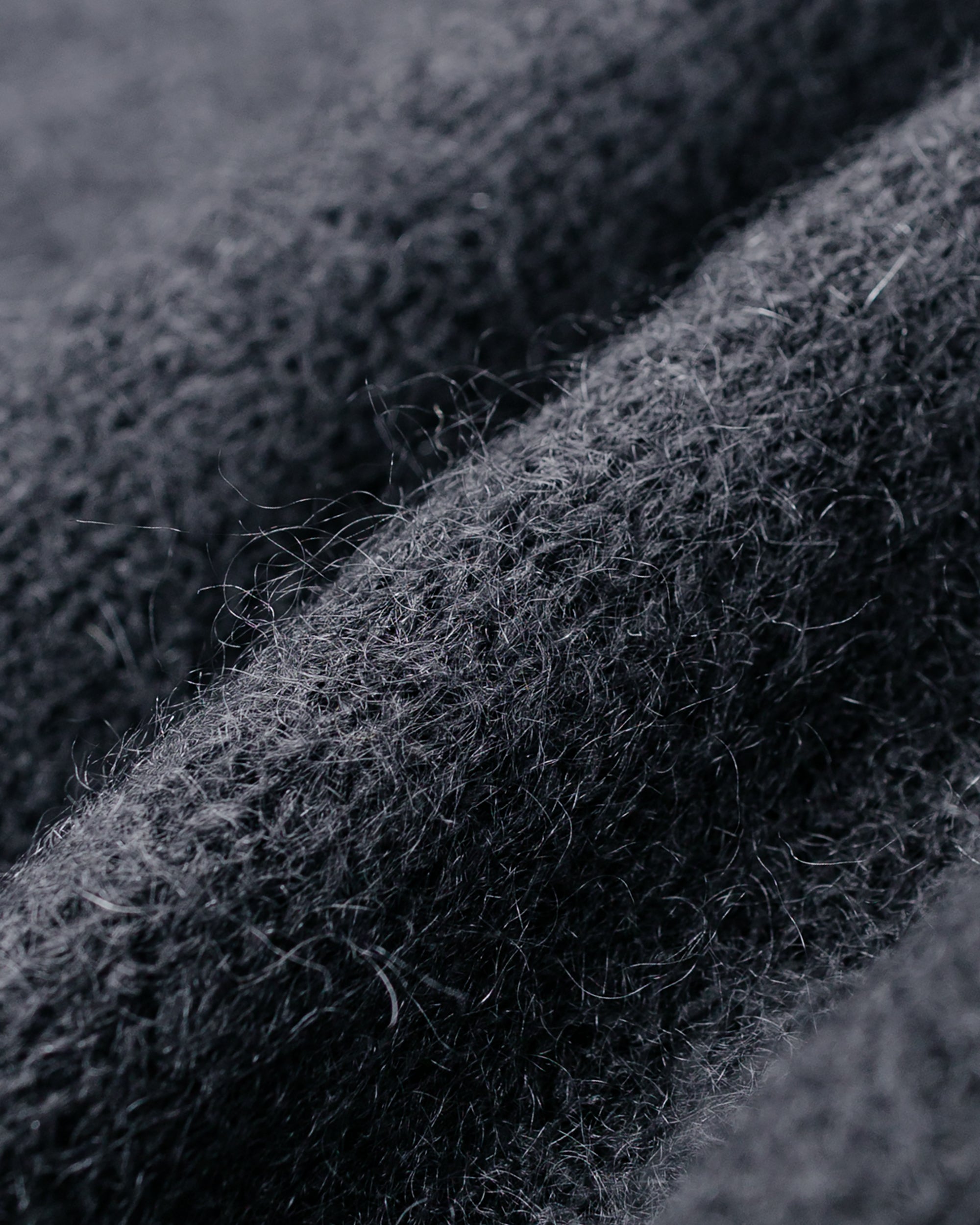 Batoner Pure Mohair V Cardigan Charcoal Blue
