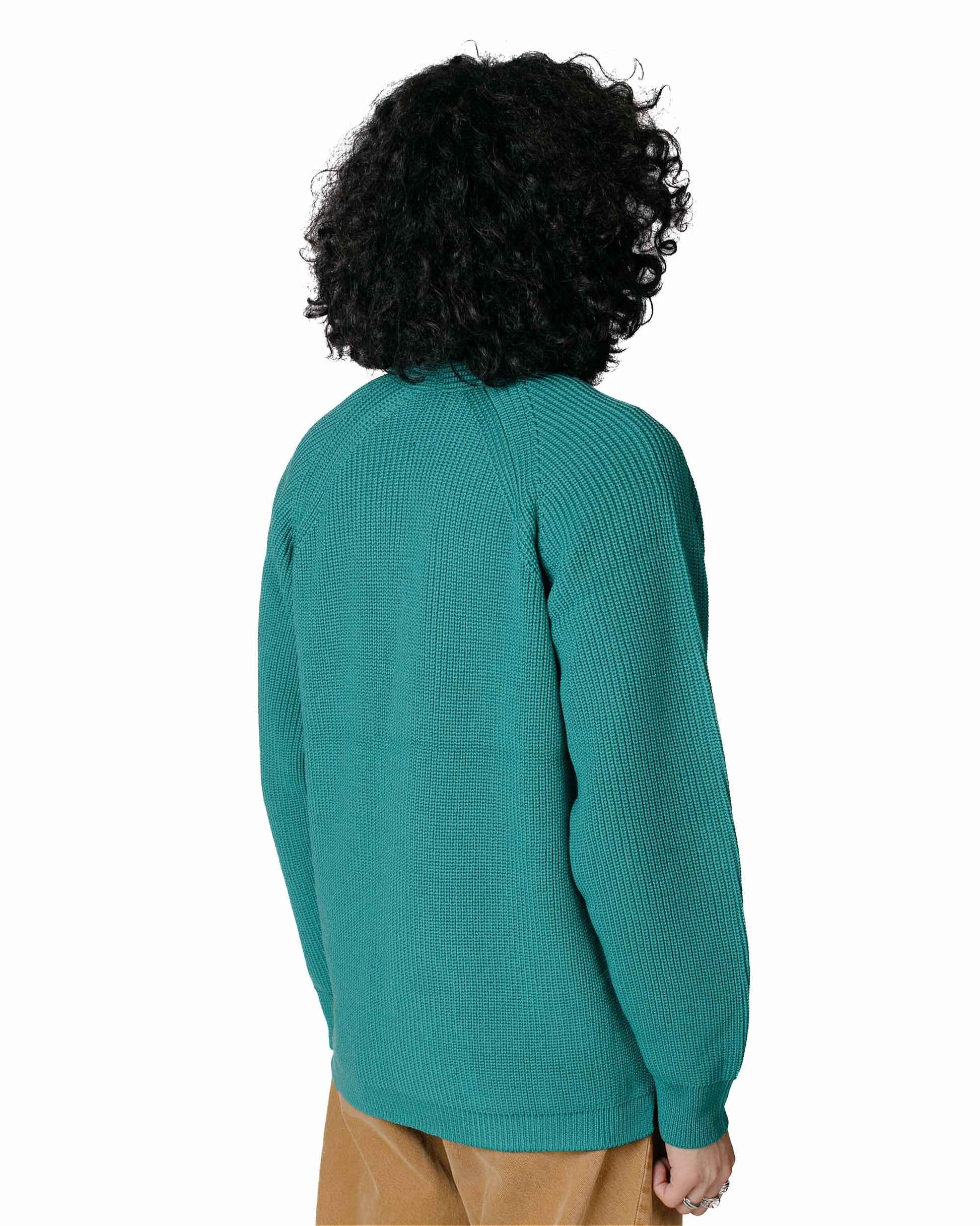 Batoner Signature 1B Cardigan Emerald Model Back