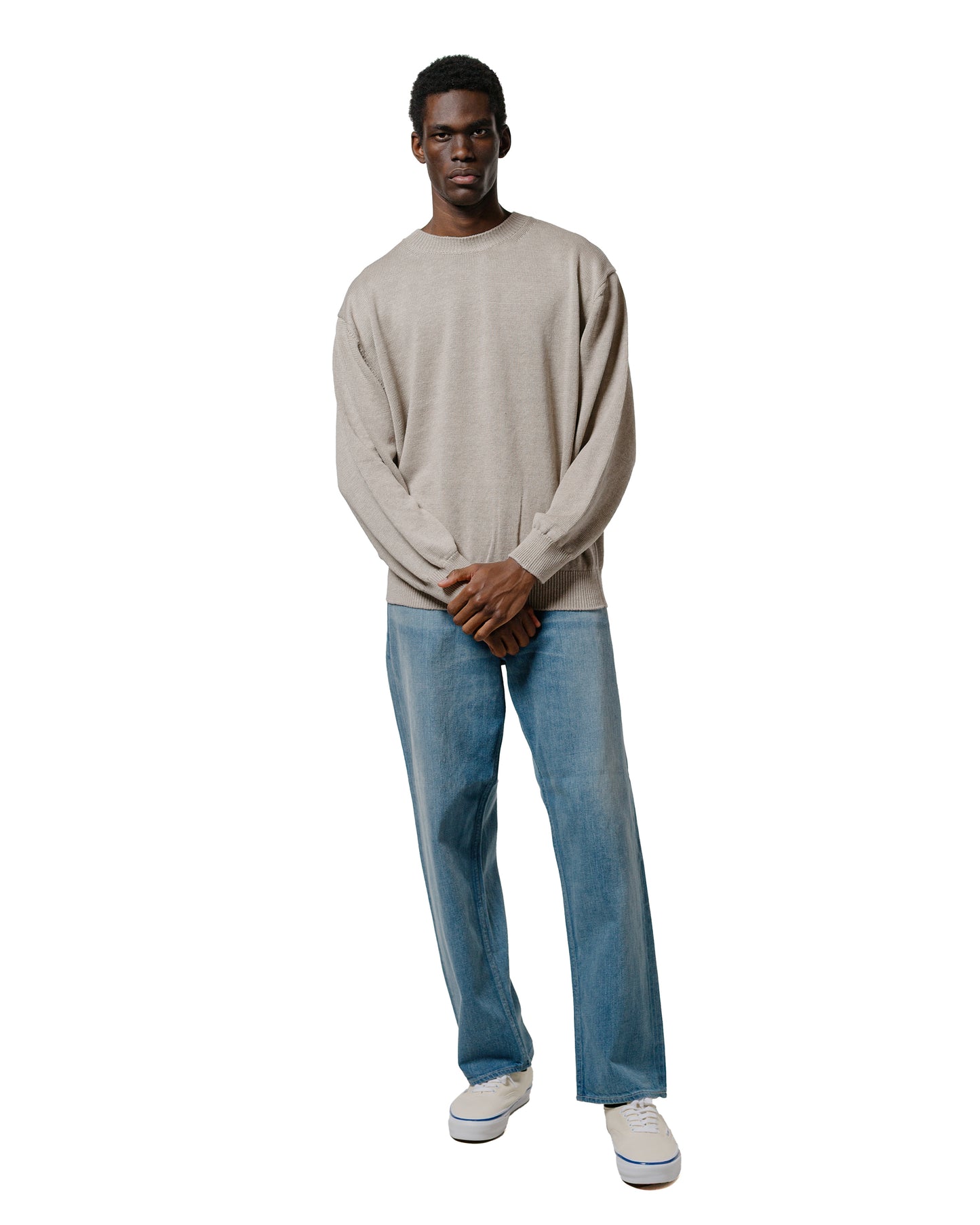 Batoner Washed High Count Linen Crew Neck Natural