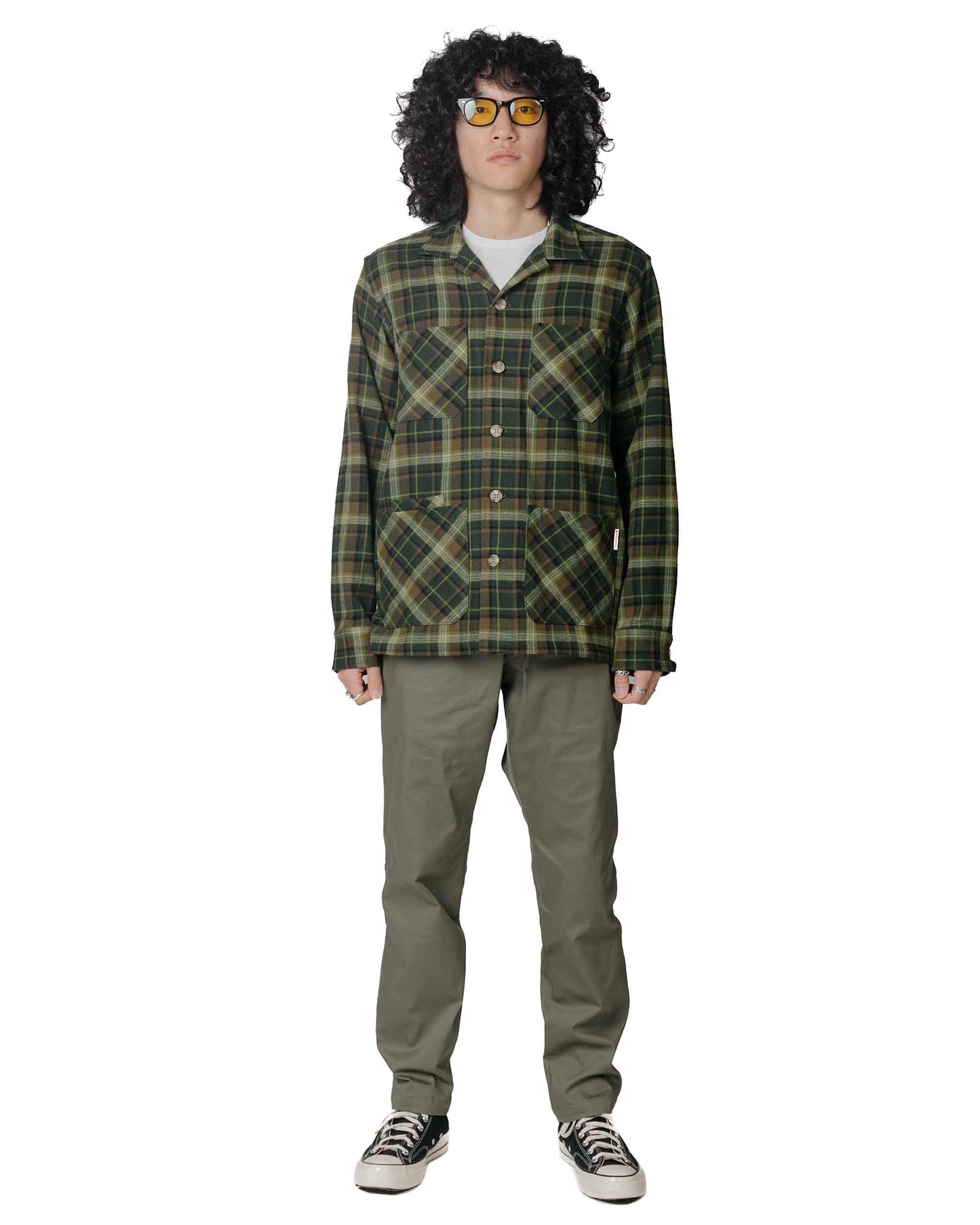 Battenwear Five Pocket Canyon Shirt Forest Plaid Model Full