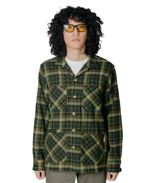 Battenwear Five Pocket Canyon Shirt Forest Plaid Model Front