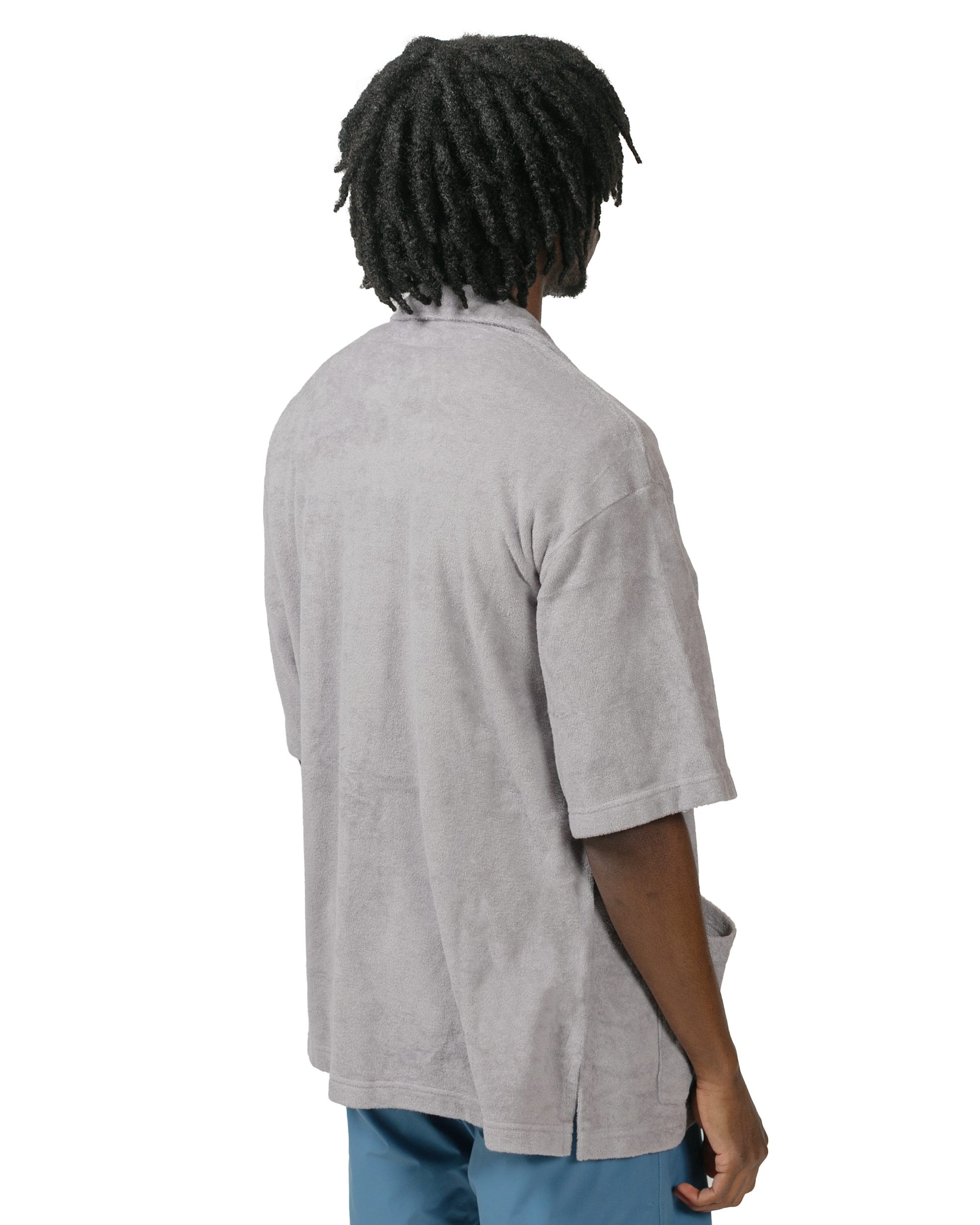 Battenwear Lounge Shirt Light Grey model back