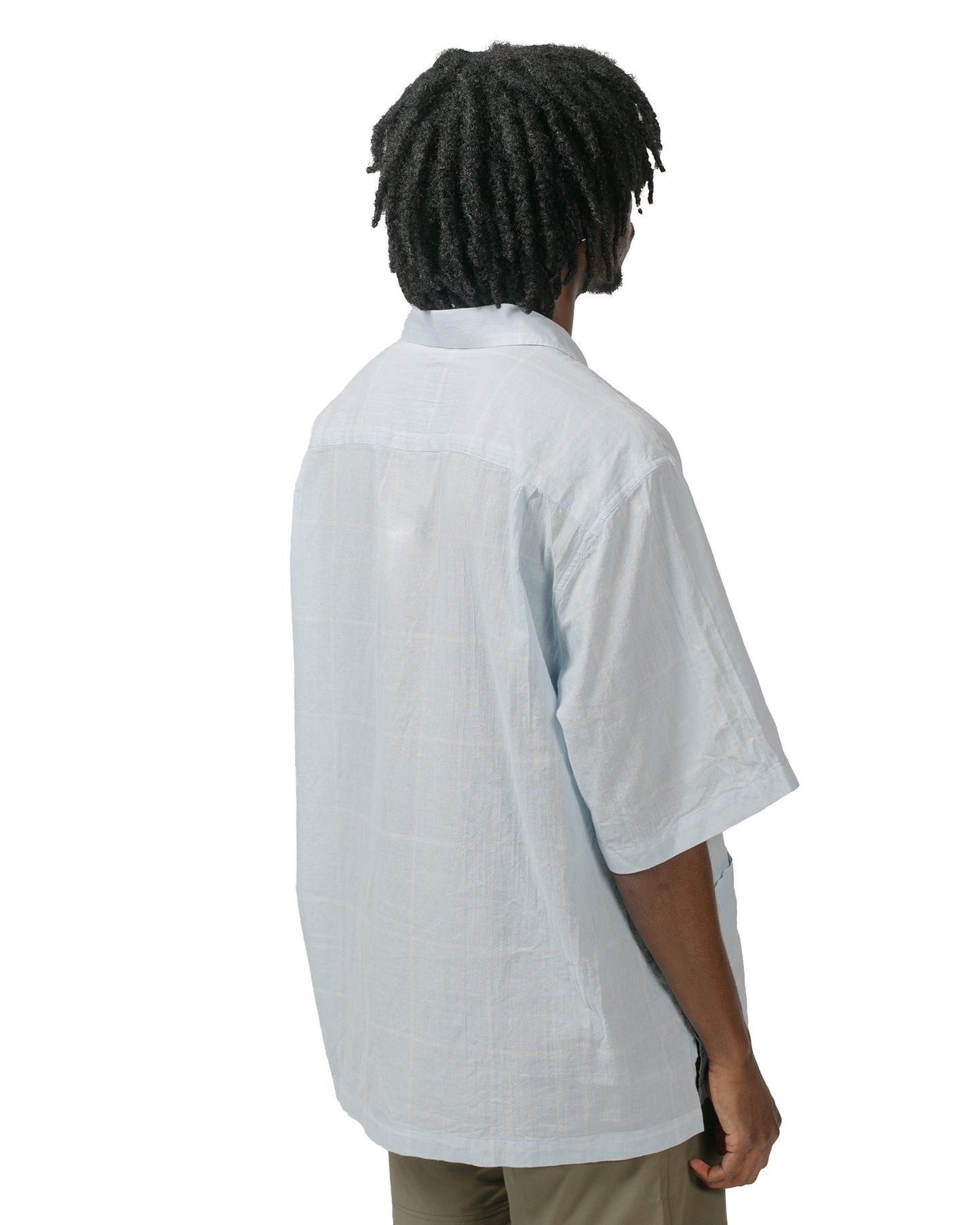 Battenwear Topanga Pullover Light Blue Windowpane model back