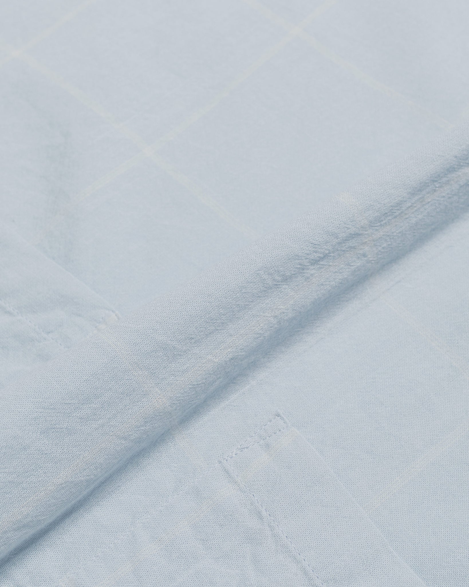 Battenwear Topanga Pullover Light Blue Windowpane fabric