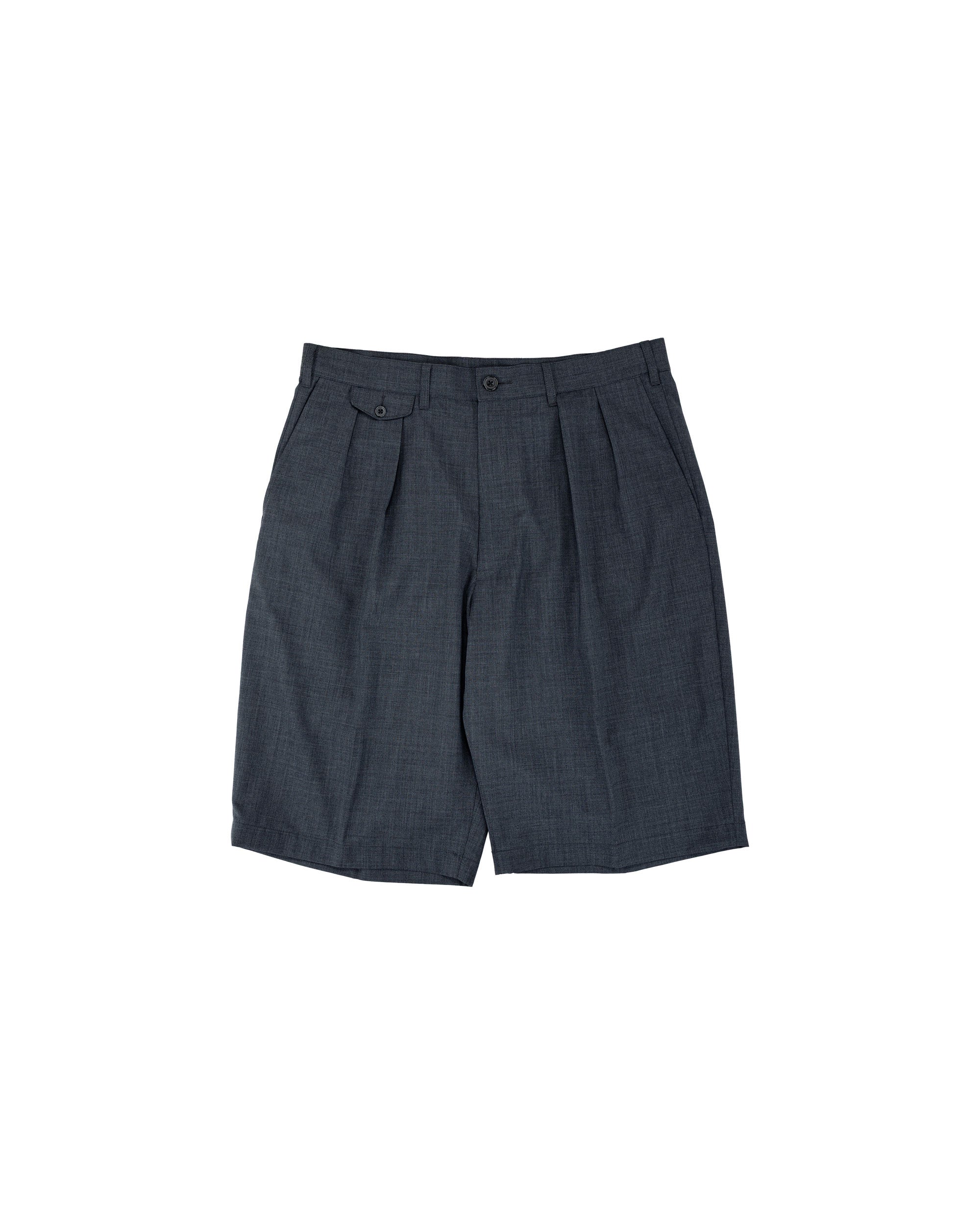 Beams-Plus-2Pleats-Shorts-Wool