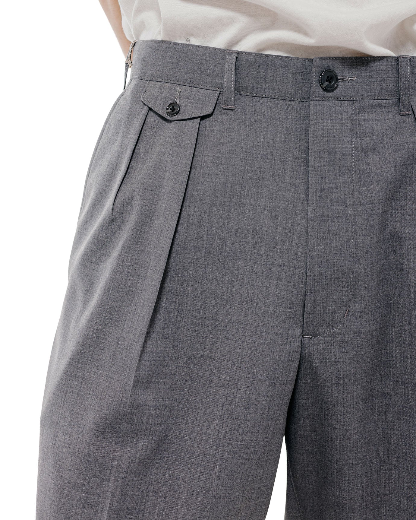 Beams Plus 2Pleats Shorts Wool Tropical Grey
