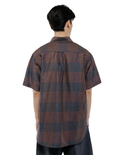 Beams Plus B.D. Classic Fit Cotton Linen Cord Check NavyPink