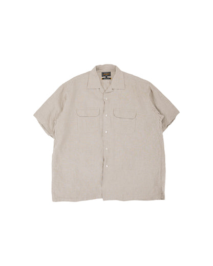 Beams Plus Open Collar 140 Linen Natural