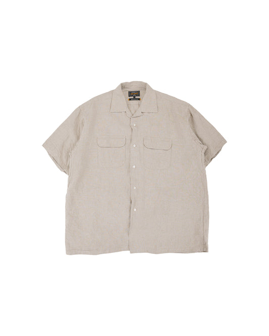 Beams Plus Open Collar 140 Linen Natural