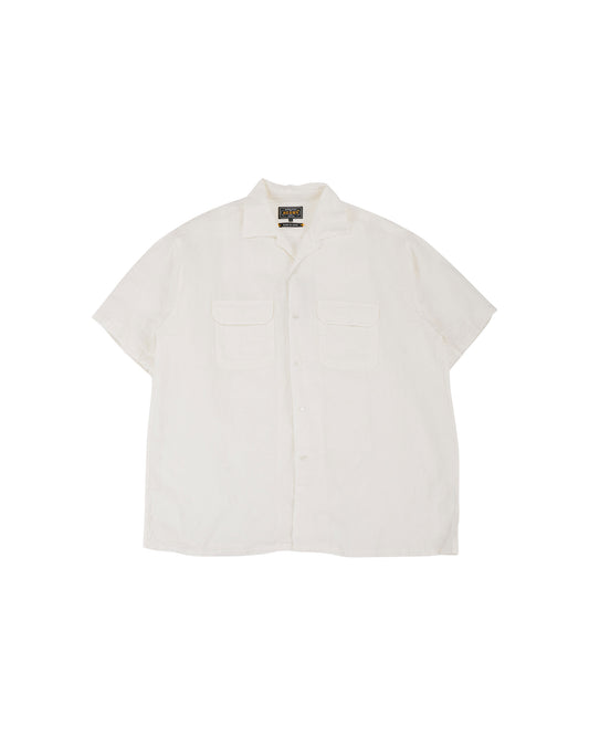 Beams Plus Open Collar 140 Linen White