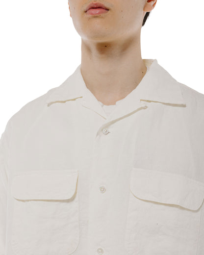 Beams Plus Open Collar 140 Linen White
