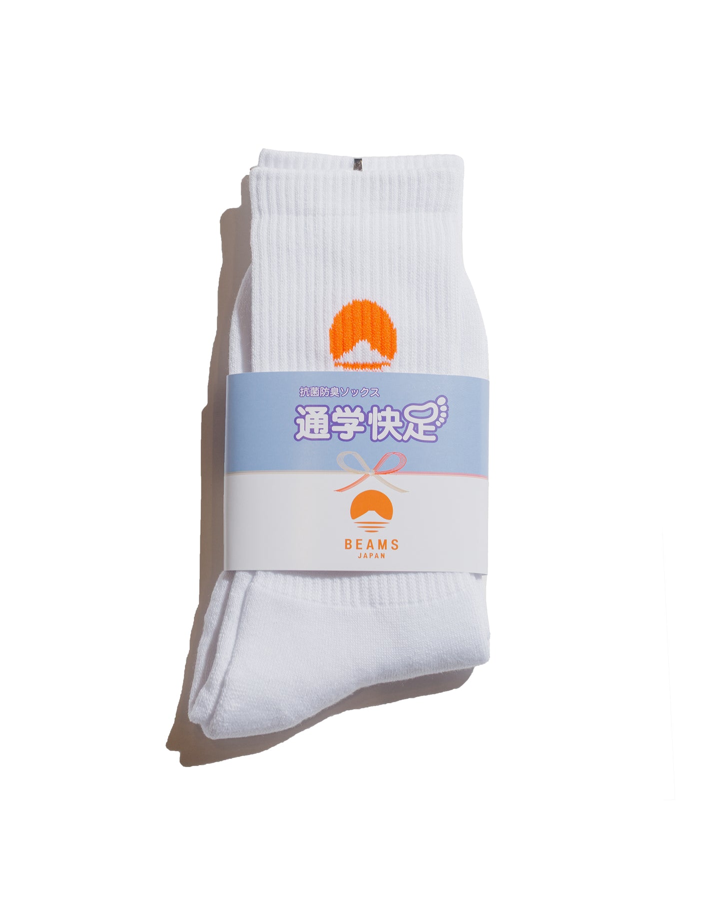 Beams Japan Logo Socks WhiteOrange