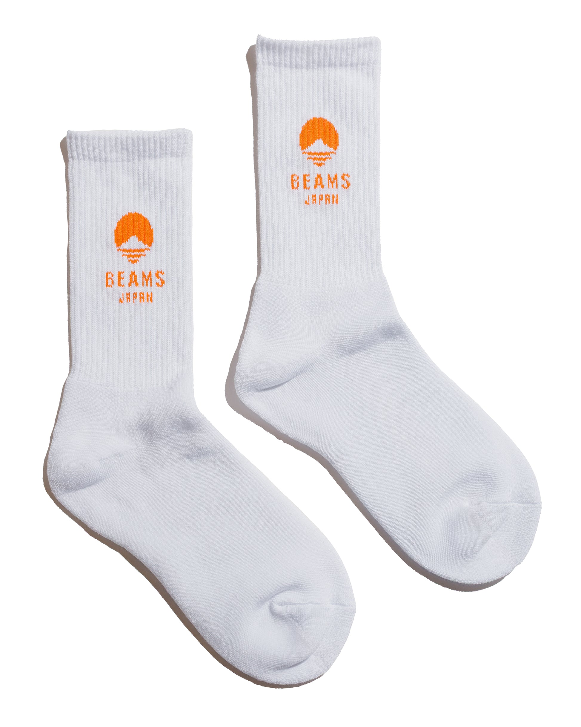 Beams Japan Logo Socks WhiteOrange