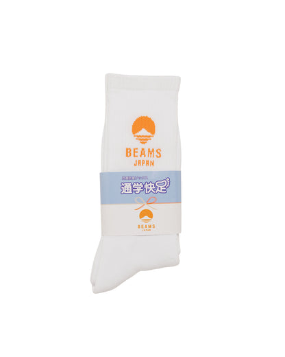Beams Japan Logo Socks White/Orange