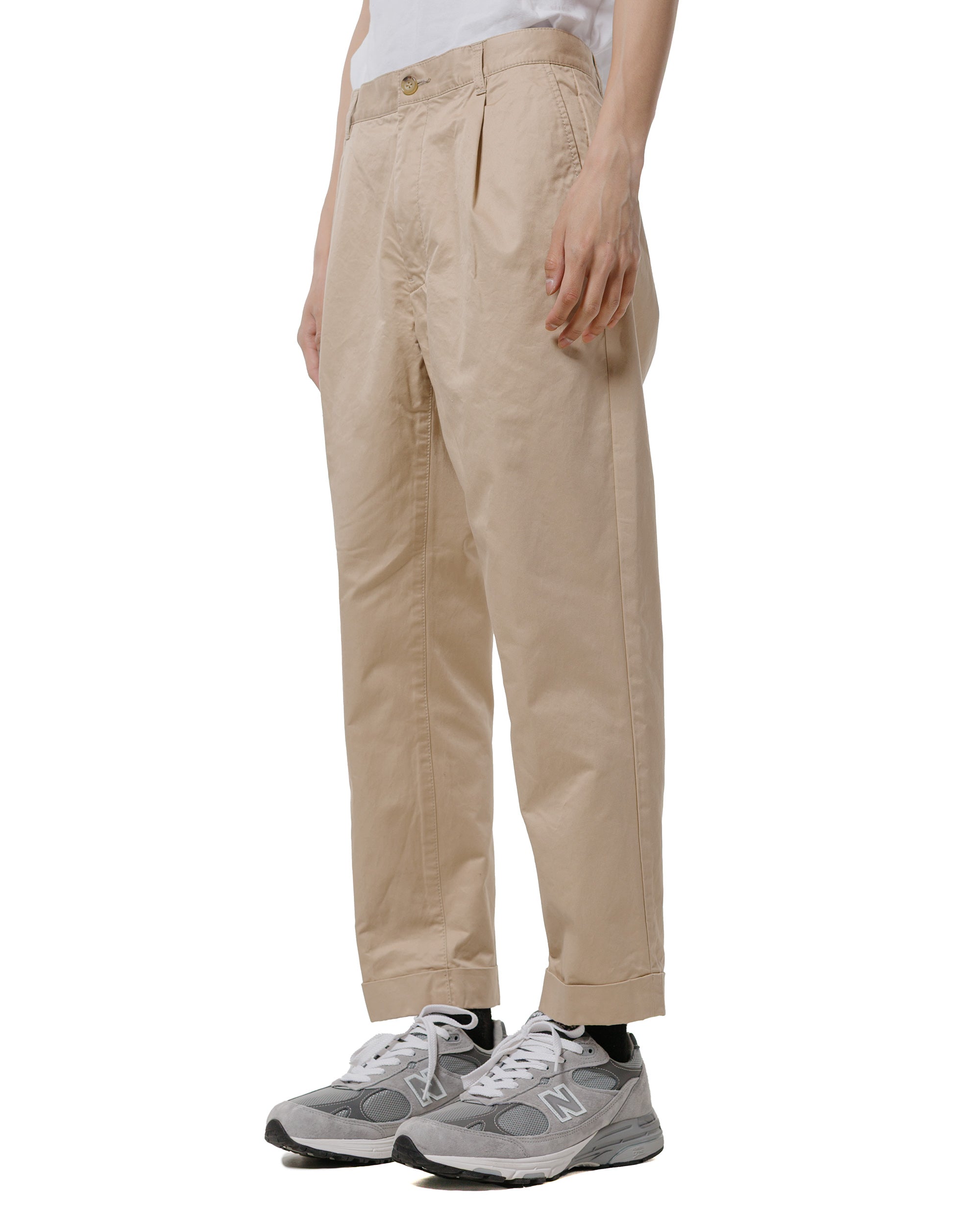Beams Plus 1Pleat 80/3 Twill Beige