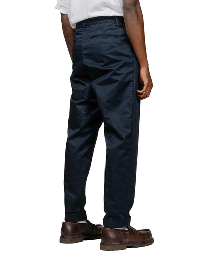 Beams Plus 1Pleat 803 Twill Navy model back