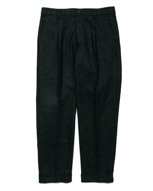 Beams Plus 1Pleat Wool Cashmere Charcoal Grey