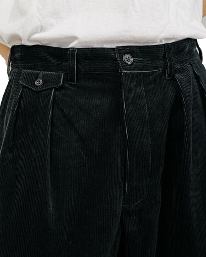 Beams Plus 2Pleats Corduroy Charcoal Grey