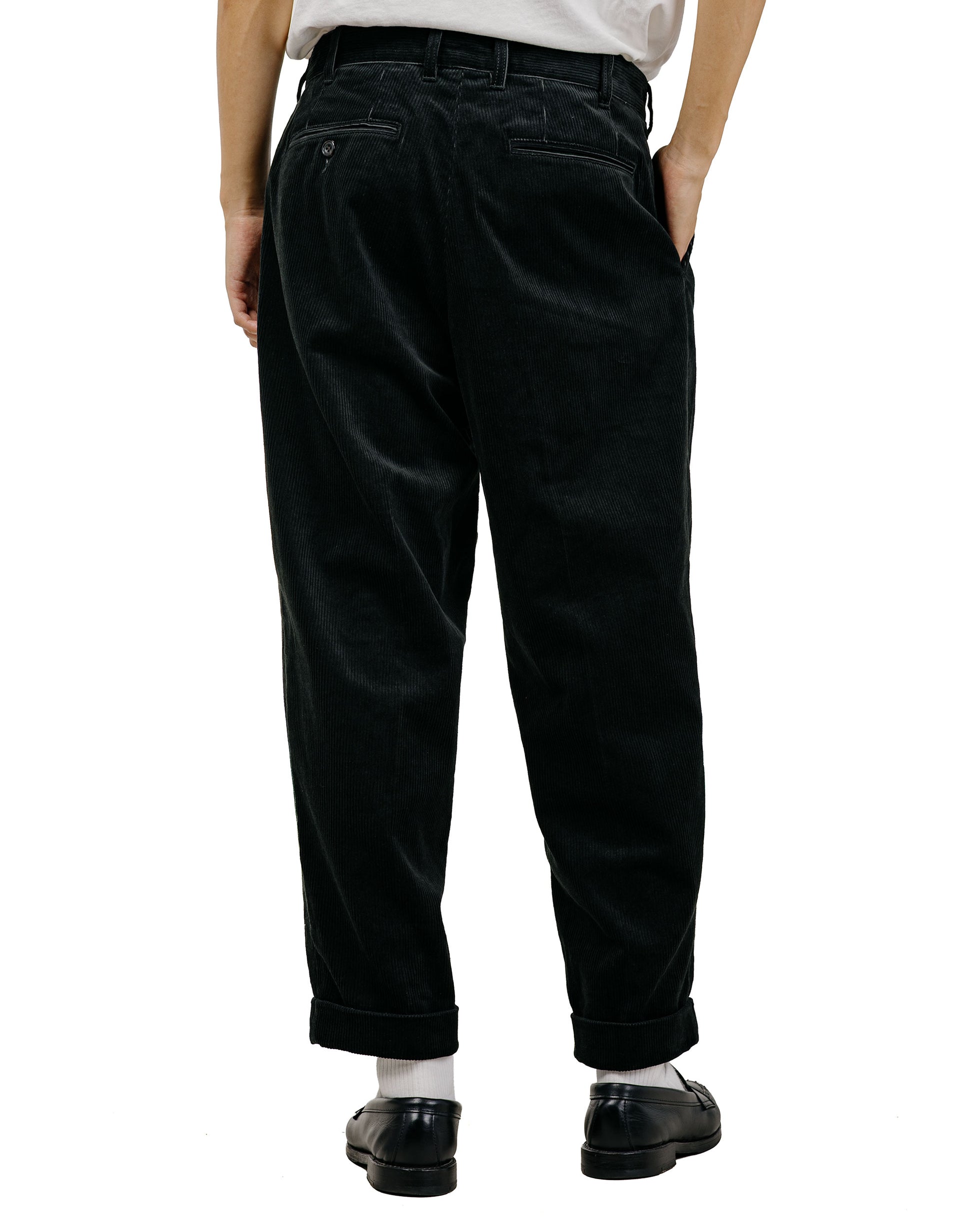 Beams Plus 2Pleats Corduroy Charcoal Grey