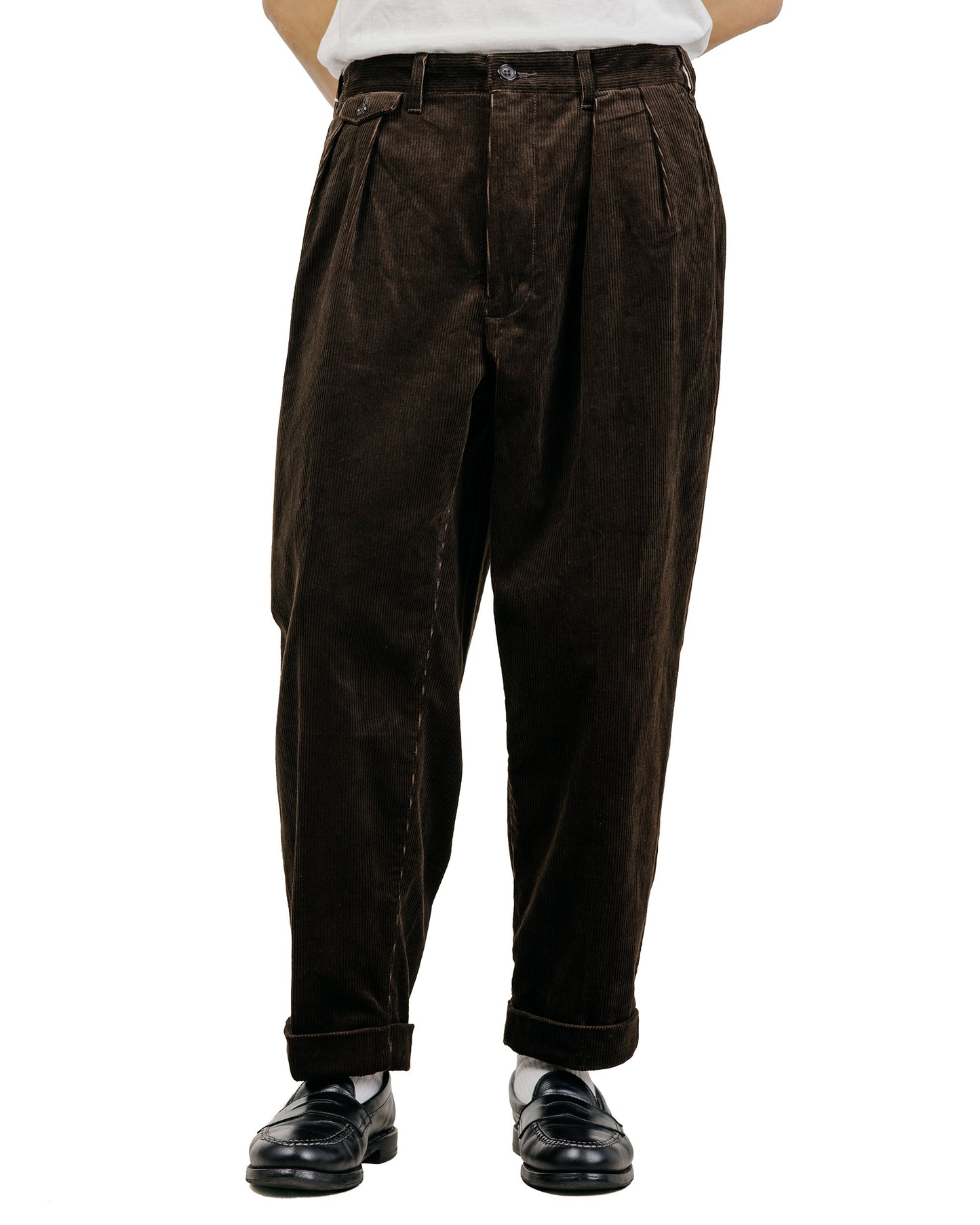 Beams Plus 2Pleats Corduroy Dark Brown