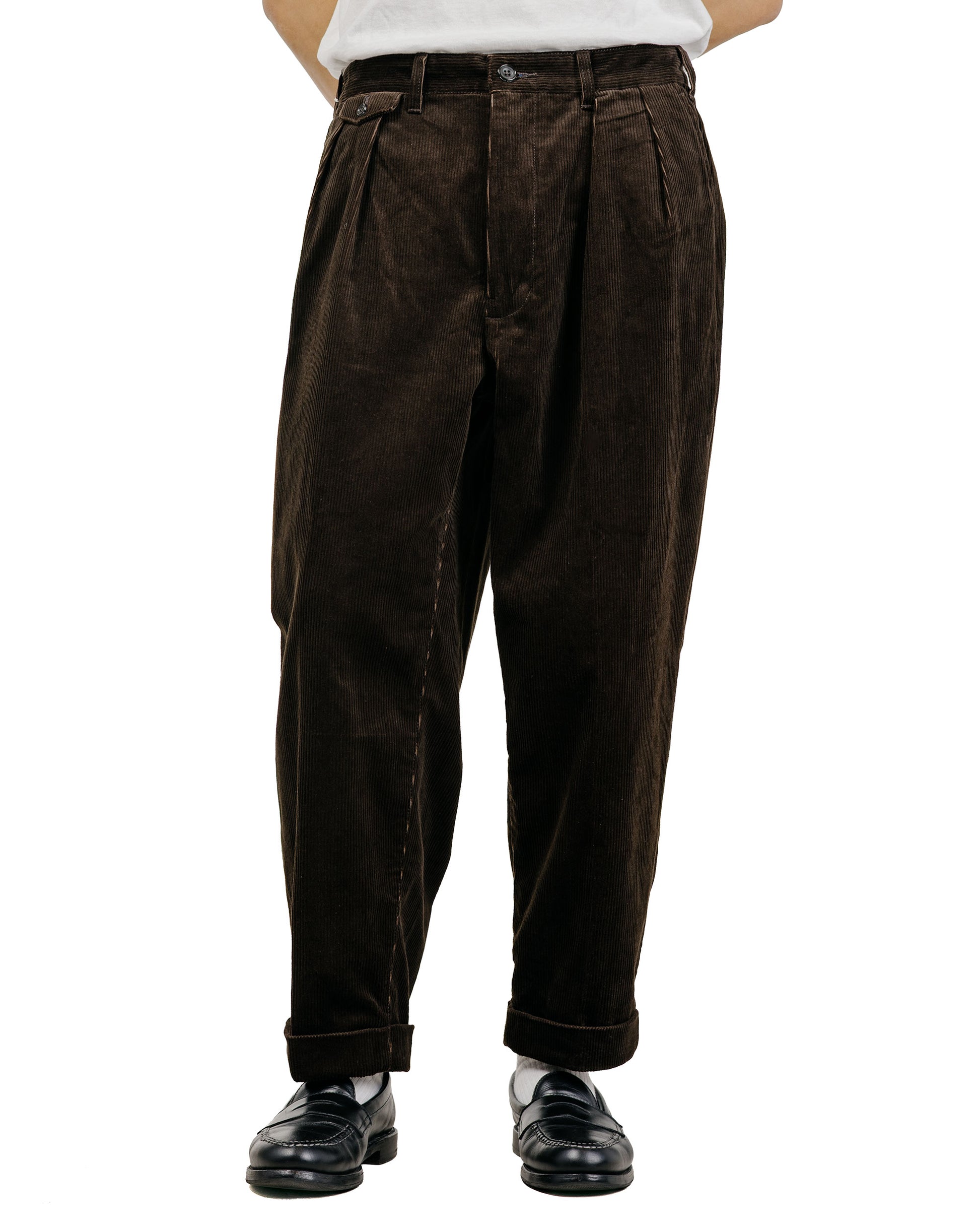 Beams Plus 2Pleats Corduroy Dark Brown