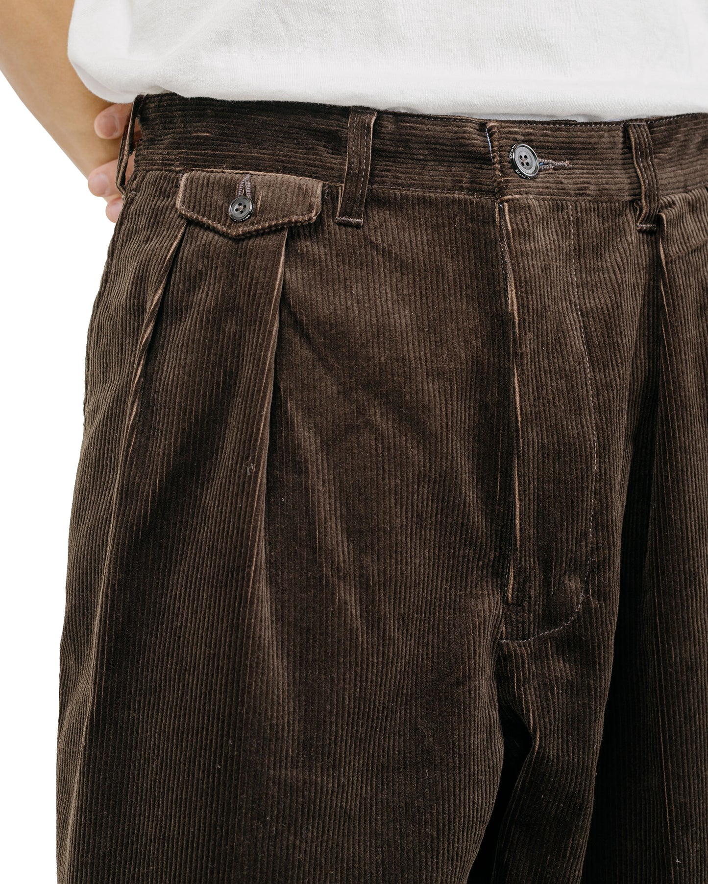Beams Plus 2Pleats Corduroy Dark Brown