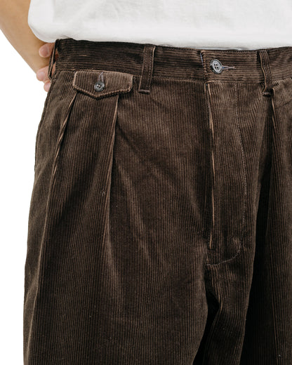 Beams Plus 2Pleats Corduroy Dark Brown