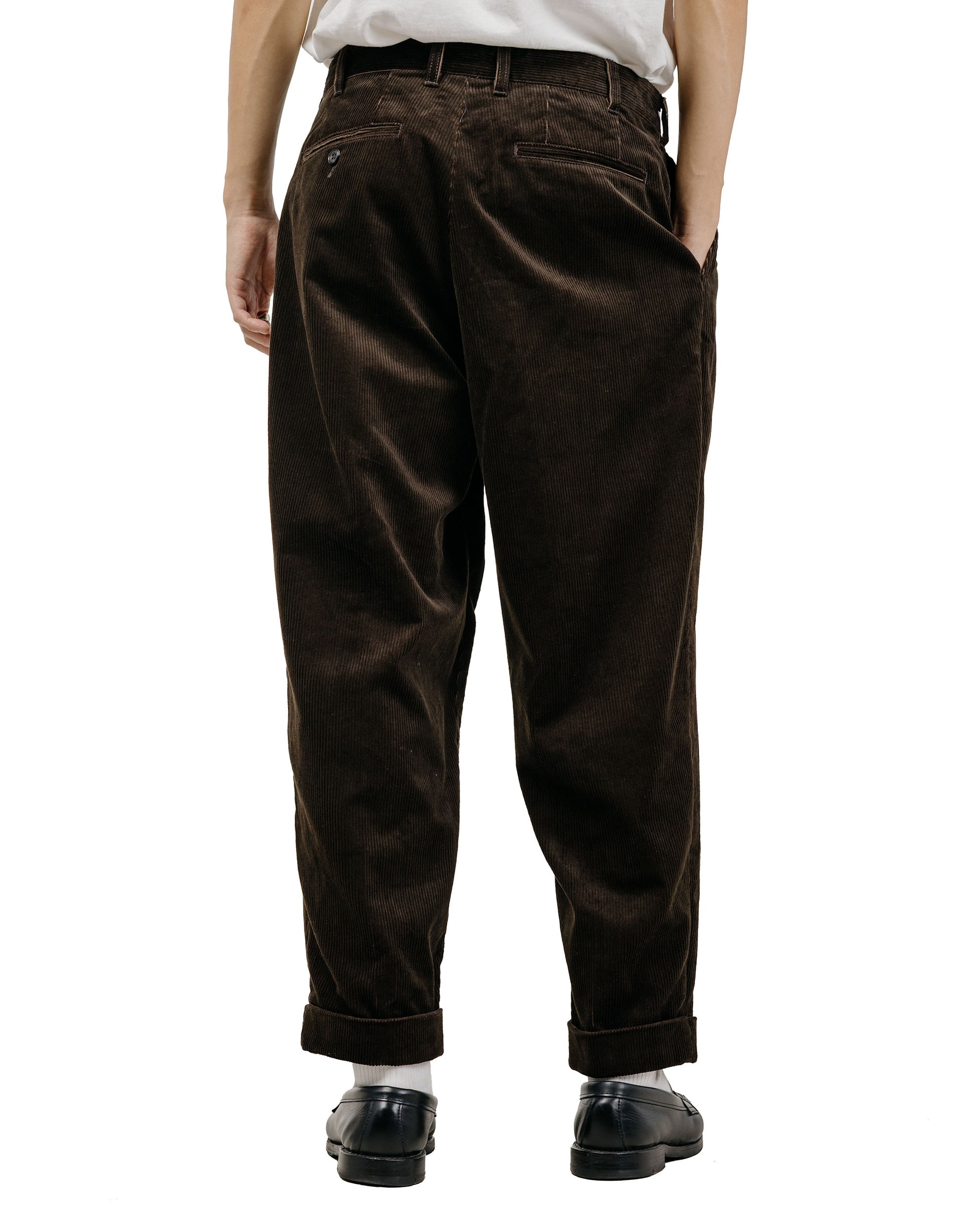 Beams Plus 2Pleats Corduroy Dark Brown