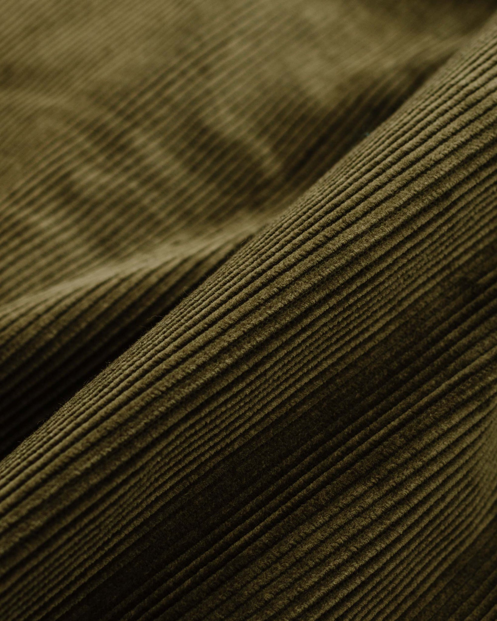 Beams Plus 2Pleats Corduroy Dark Green Fabric