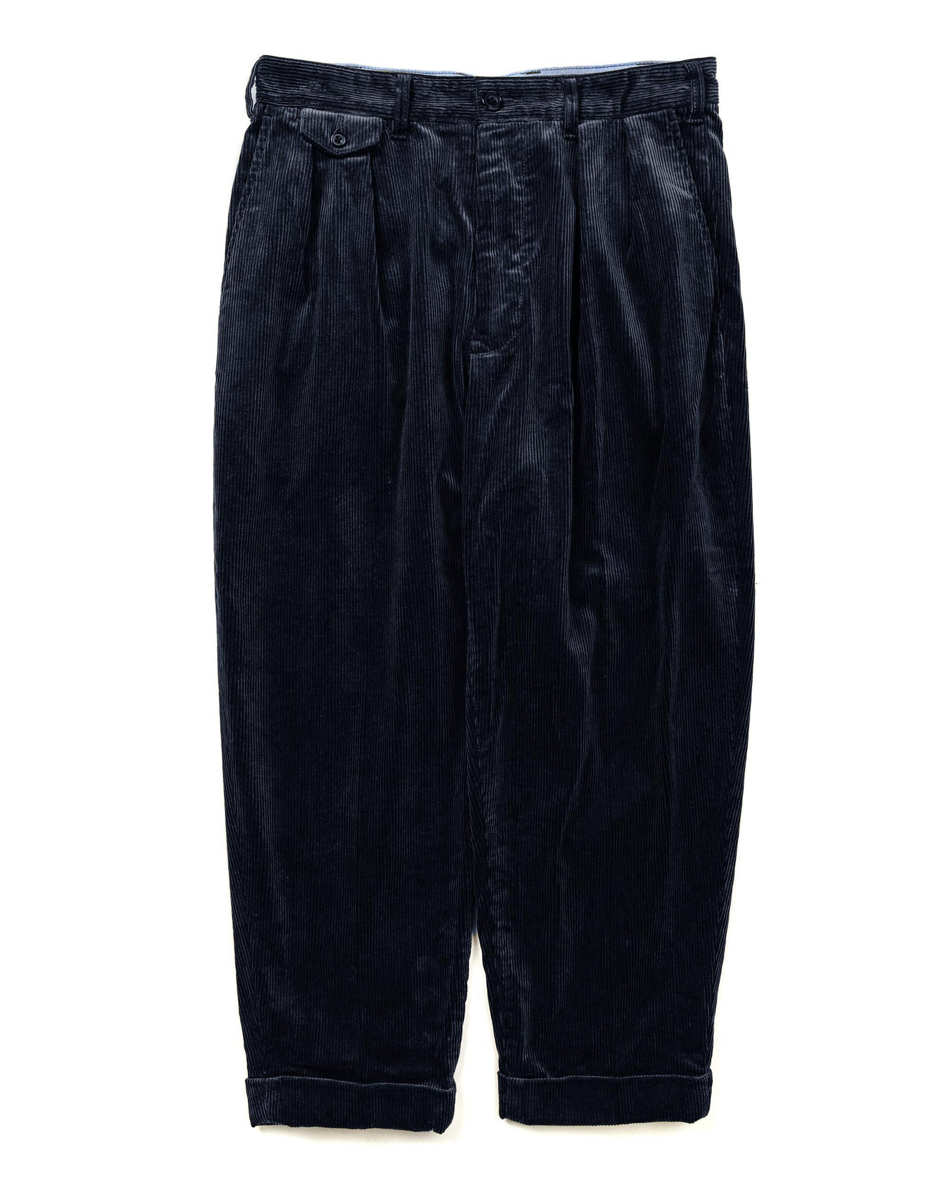 Beams Plus 2Pleats Corduroy Navy 