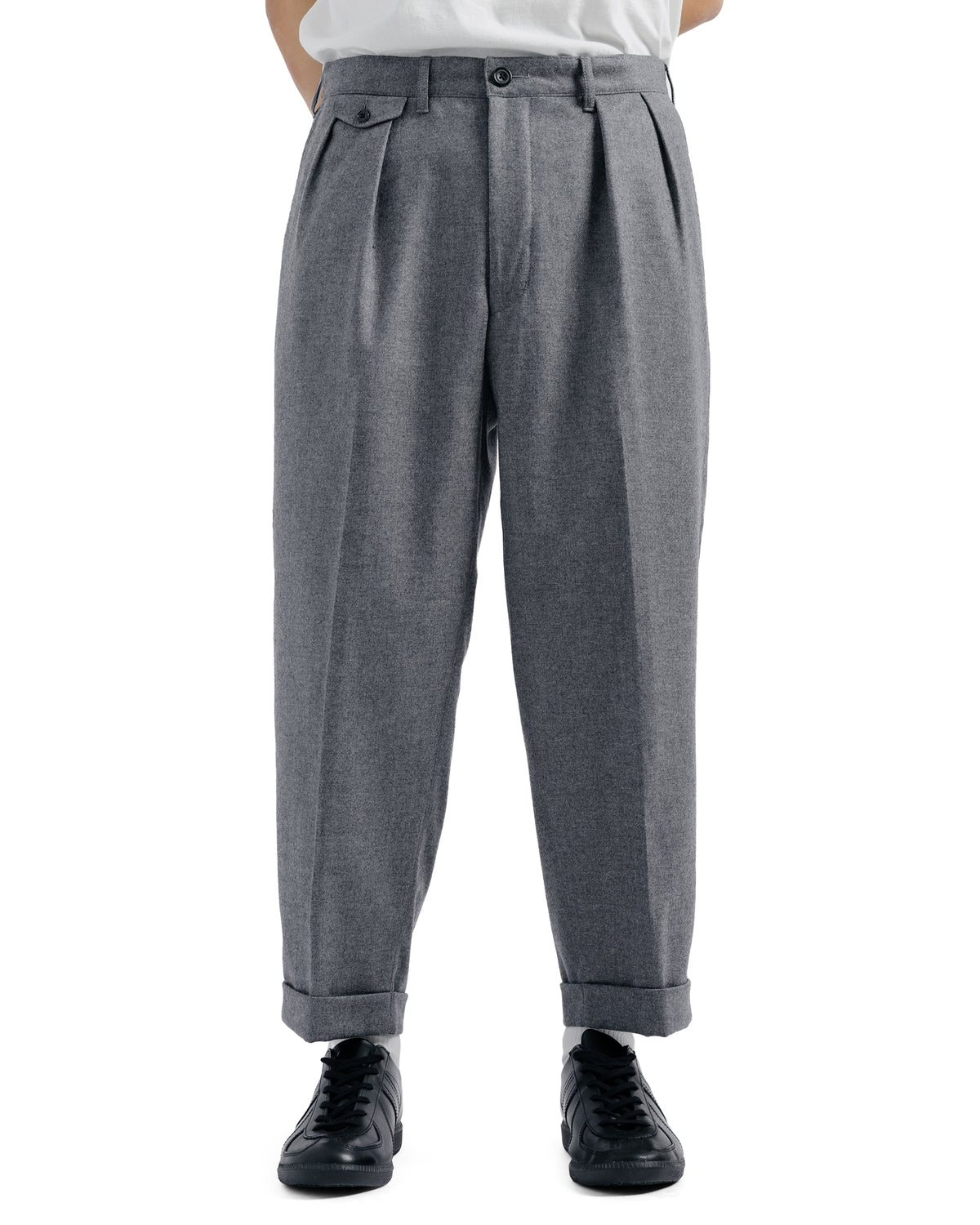 Beams Plus 2Pleats Flannel Grey