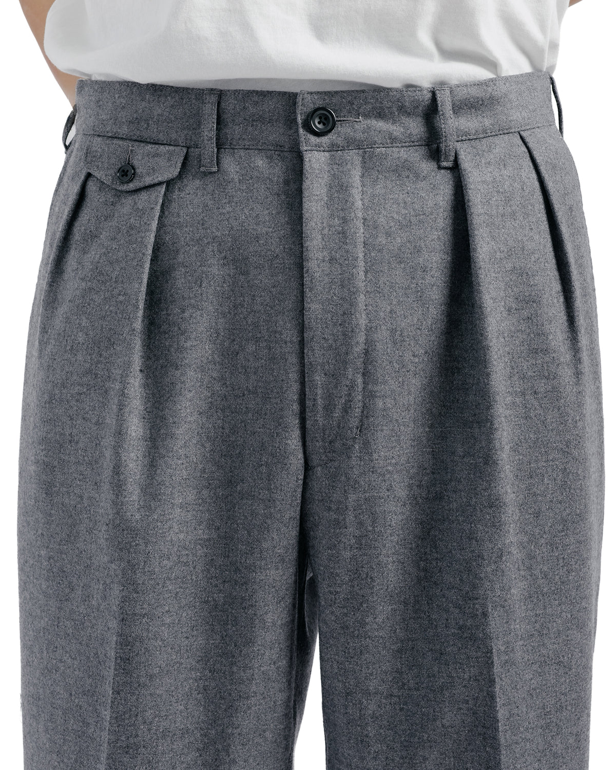 Beams Plus 2Pleats Flannel Grey