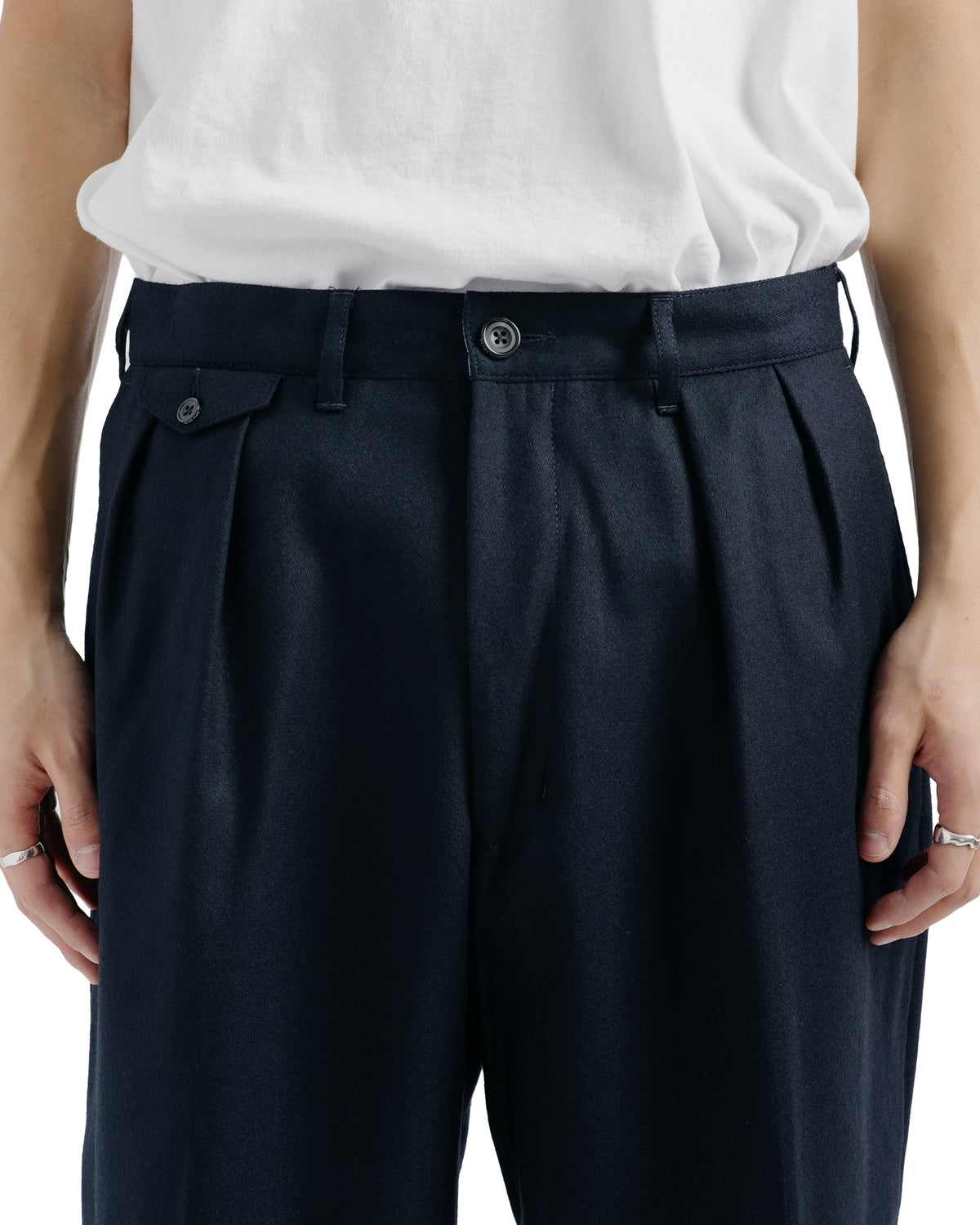 lost & found Beams Plus Beams Plus 2Pleats Flannel Navy