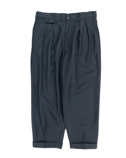 Beams Plus 2Pleats Laundry Wool Charcoal Grey