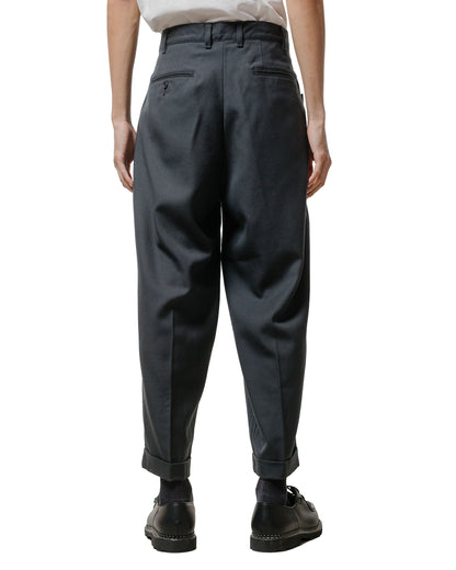 Beams Plus 2Pleats Laundry Wool Charcoal Grey