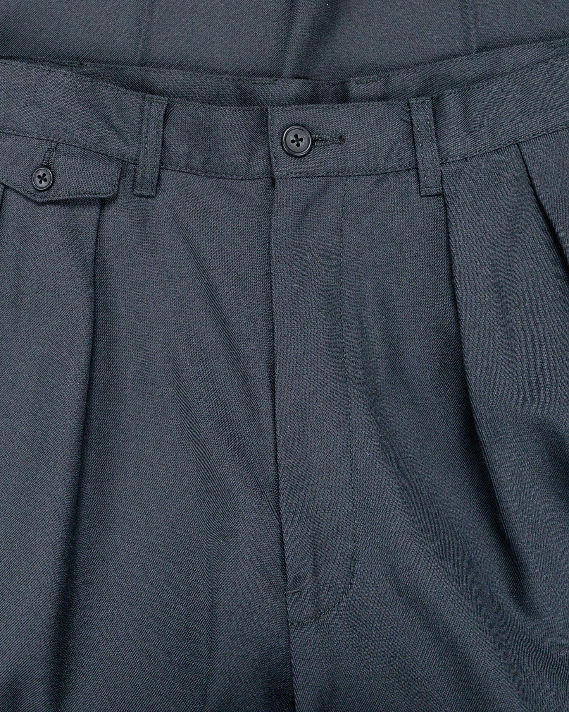 Beams Plus 2Pleats Laundry Wool Charcoal Grey