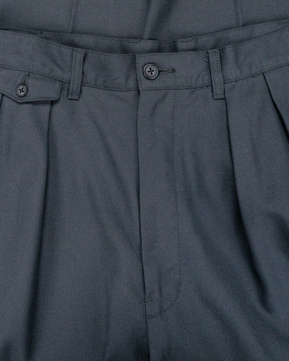 Beams Plus 2Pleats Laundry Wool Charcoal Grey