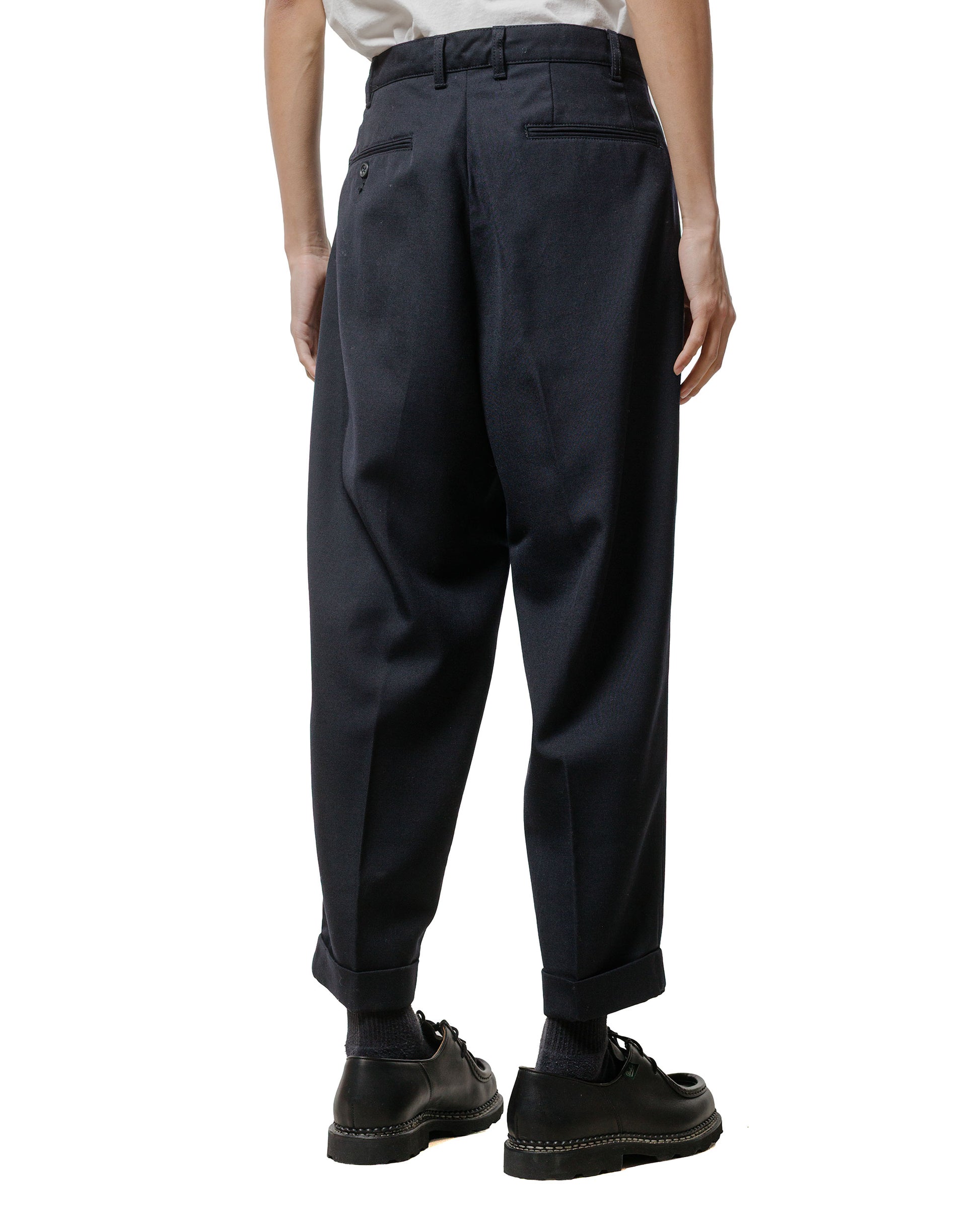 Beams Plus 2Pleats Laundry Wool Navy