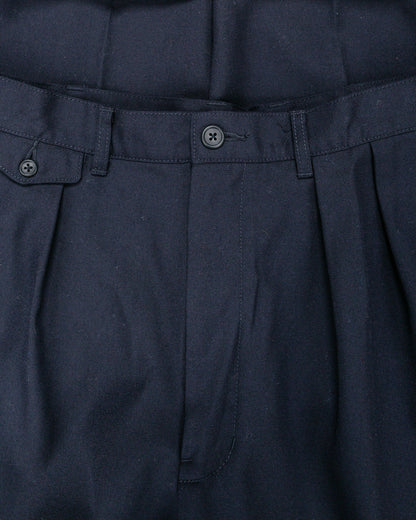 Beams Plus 2Pleats Laundry Wool Navy