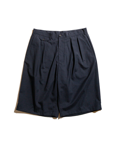 Beams Plus 2Pleats Shorts Wool Tropical Navy