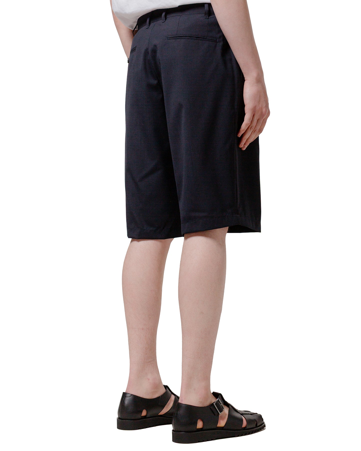 Beams Plus 2Pleats Shorts Wool Tropical Navy