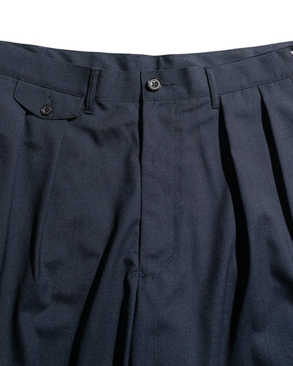 Beams Plus 2Pleats Shorts Wool Tropical Navy