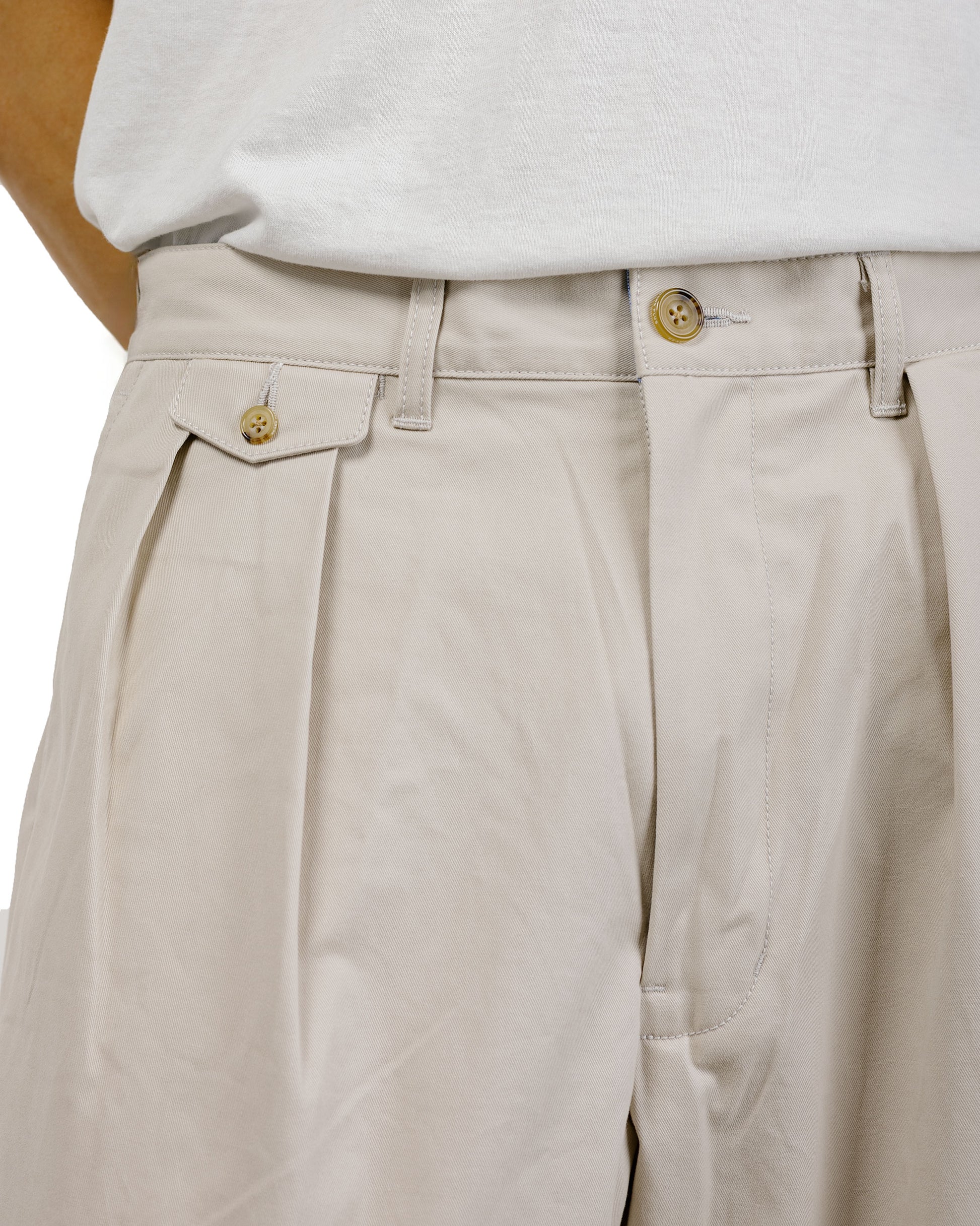 Beams Plus 2Pleats Twill Cement