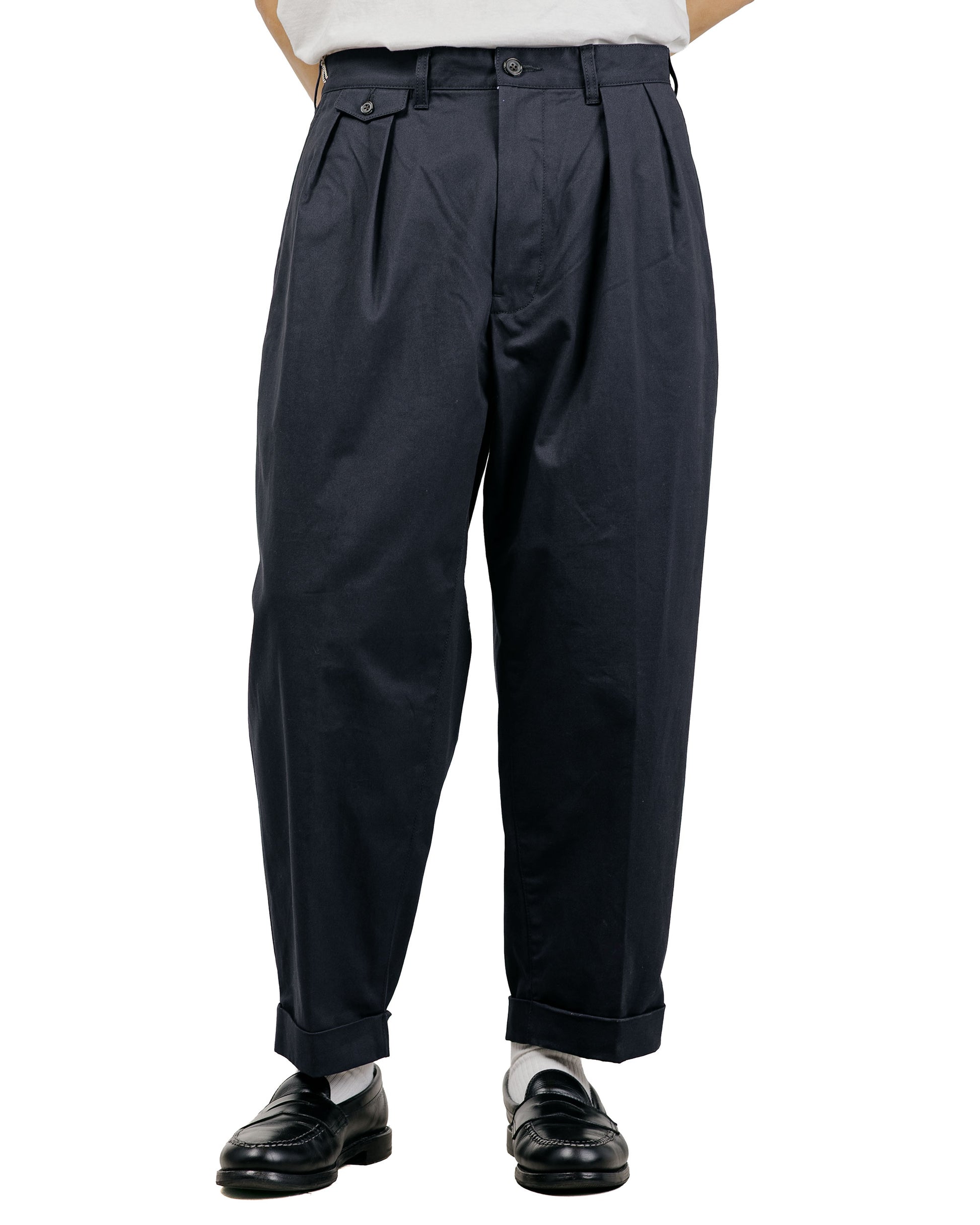 Beams Plus 2Pleats Twill Dark Navy