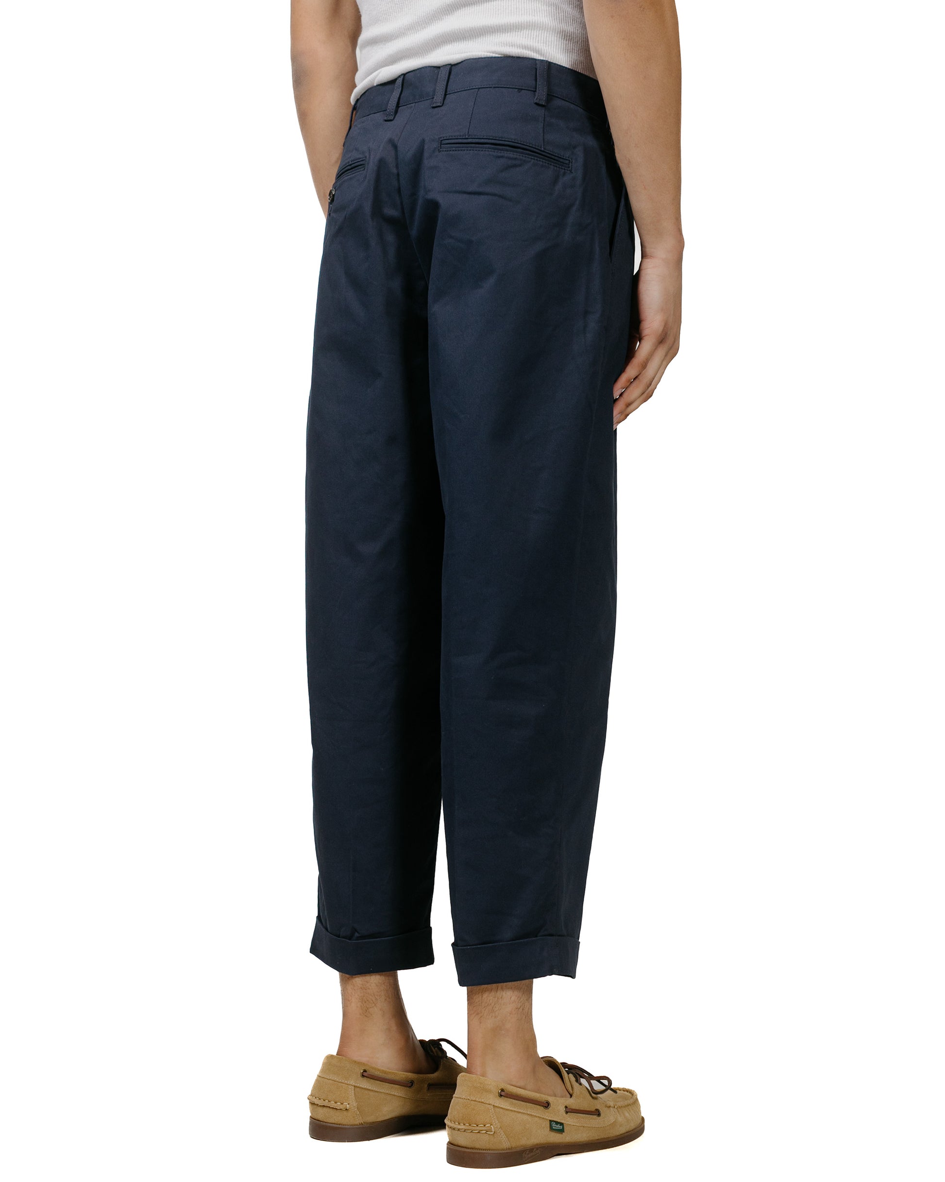 Beams Plus 2Pleats Twill Dark Navy model back