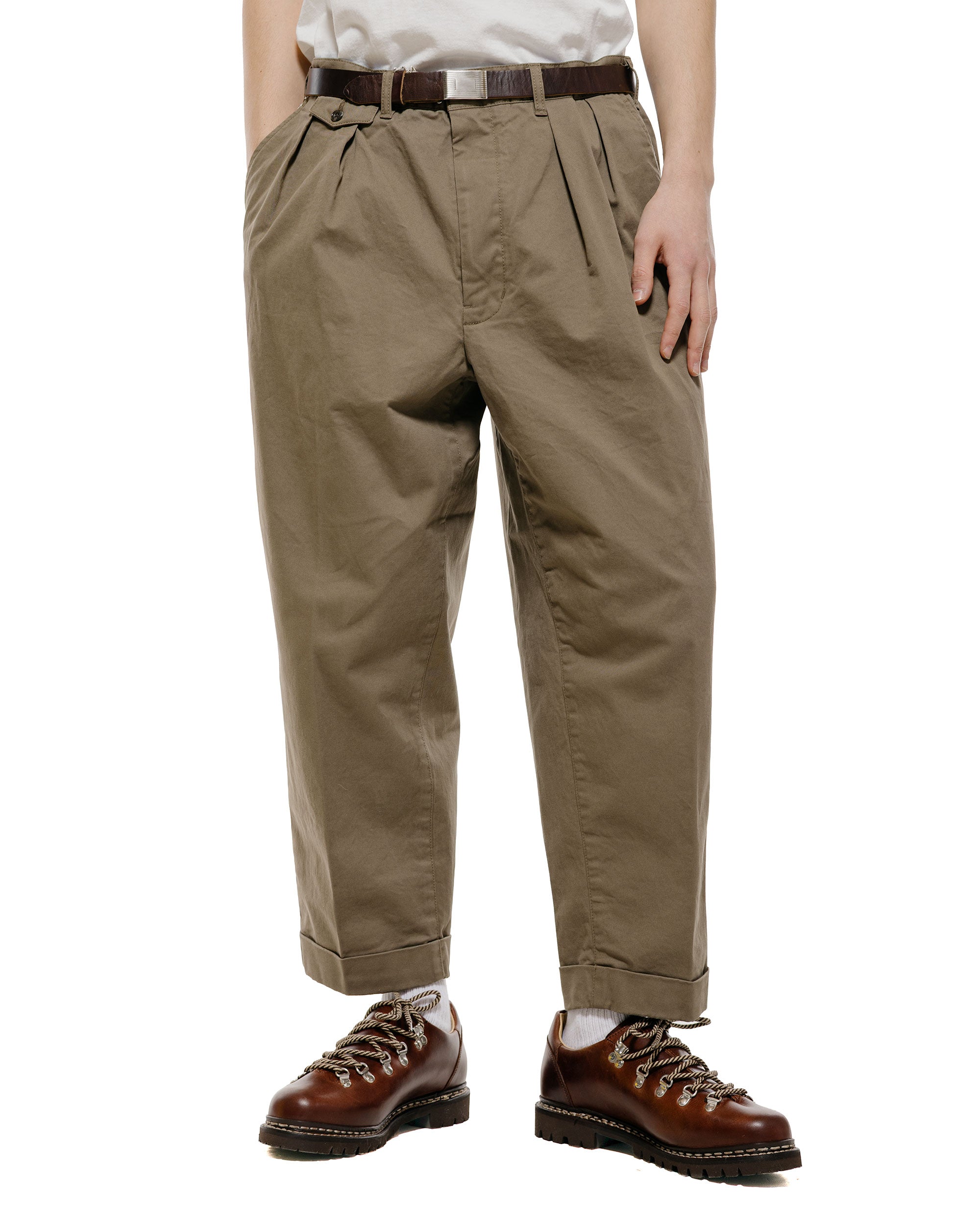 Beams Plus 2Pleats Twill Olive