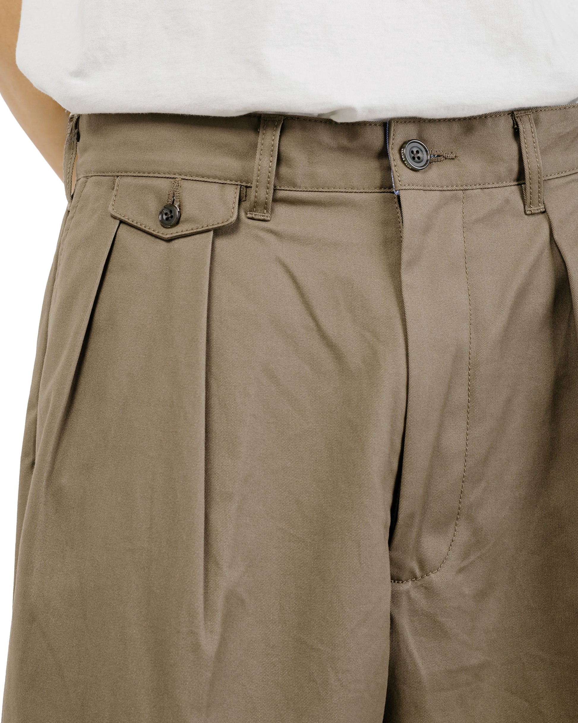 Beams Plus 2Pleats Twill Olive